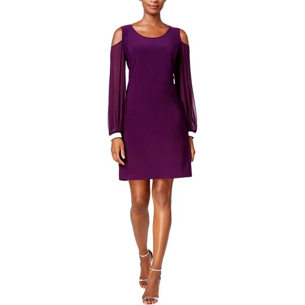 cold shoulder embellished dress