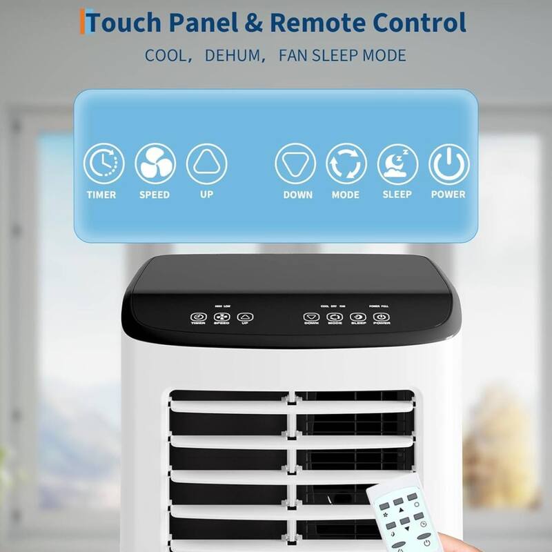 8000 BTUs Standing Portable Air Conditioner with Fan & Dehumidifier - N/A