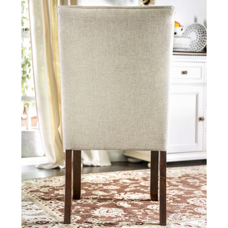Lind Modern Ivory Fabric Padded Dining Chairs by Furniture of America (Set of 2)