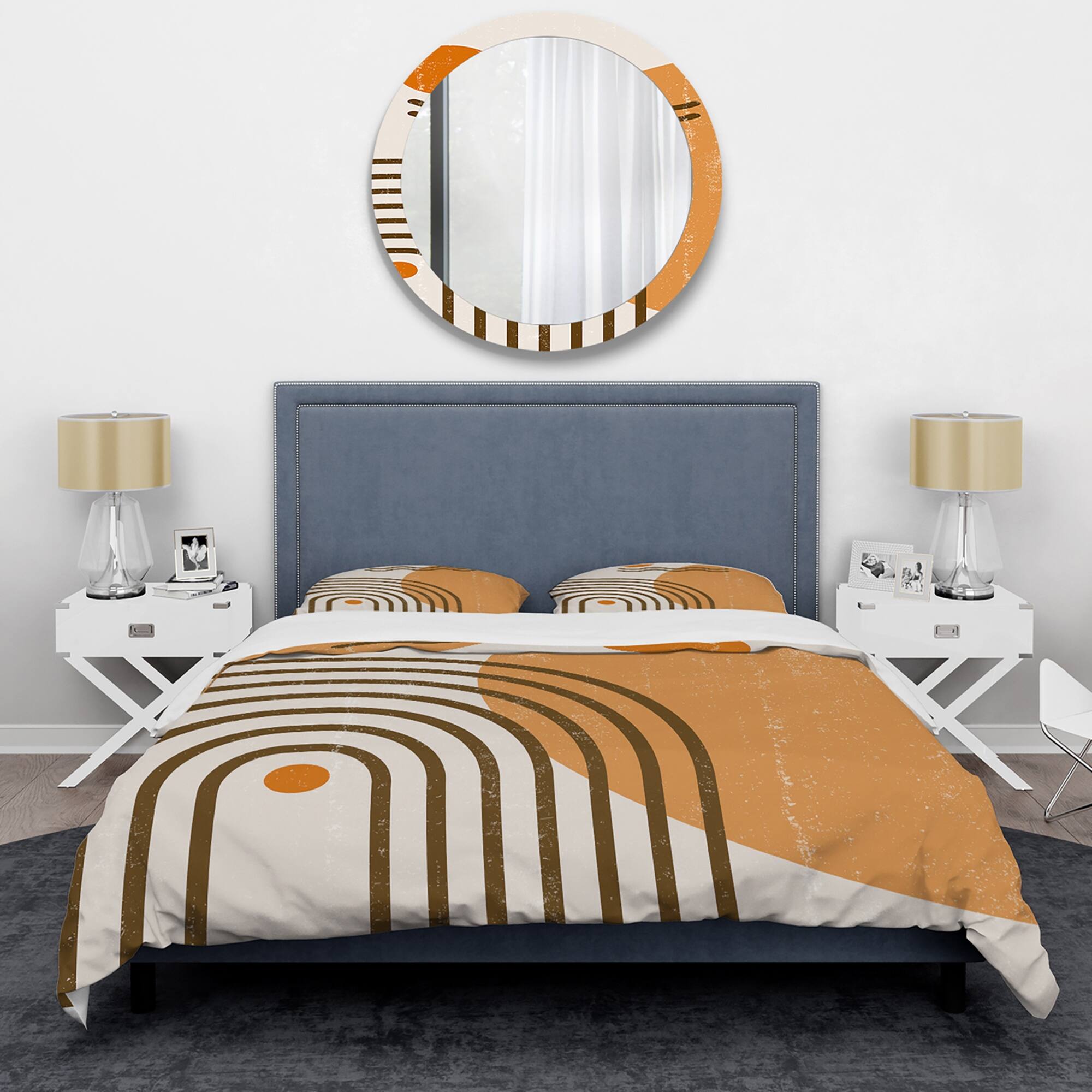 Designart 'Abstract Rainbow Sun and Moon In Earth Tones II' Modern