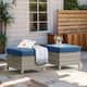 Option Light Beige Wicker Blue Cushion