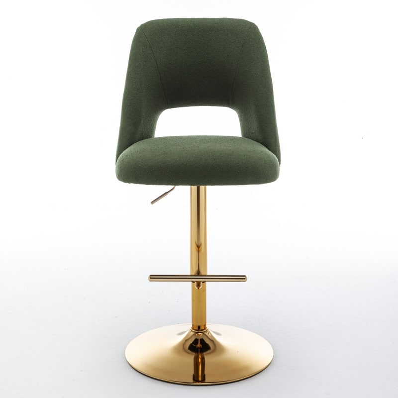 Best Quality Furniture Adjustable Textured Fabric Barstools with Chrome Finish Base (Set of 2)