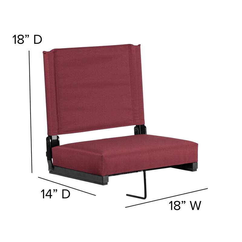 2 Pack 500 lb. Rated Lightweight Stadium Chair-Handle-Padded Seat