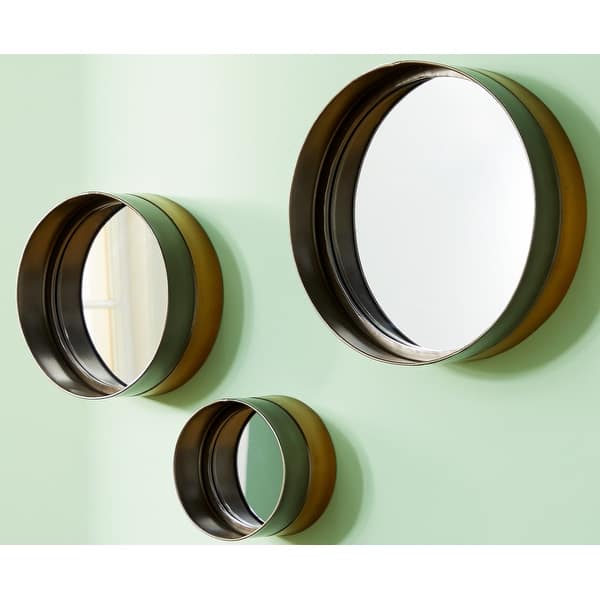 Dark Brown Metal Room Wall Mirror (Set of 3) On Sale Bed Bath