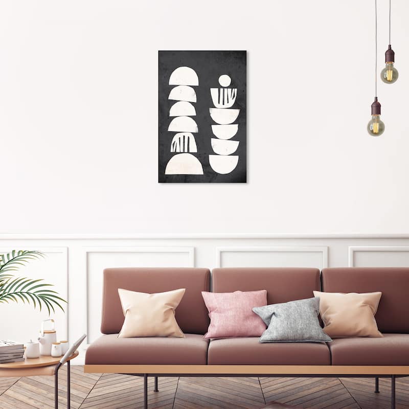 Wynwood Studio Canvas Abstract Cyclics Black and Mid-Century Modern Wall Art Canvas Print - 30 x 20