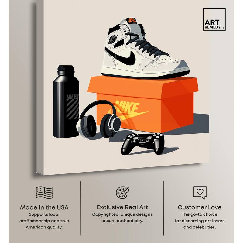 Important Sneaker Accessories Canvas by Art Remedy, Gallery Wrapped
