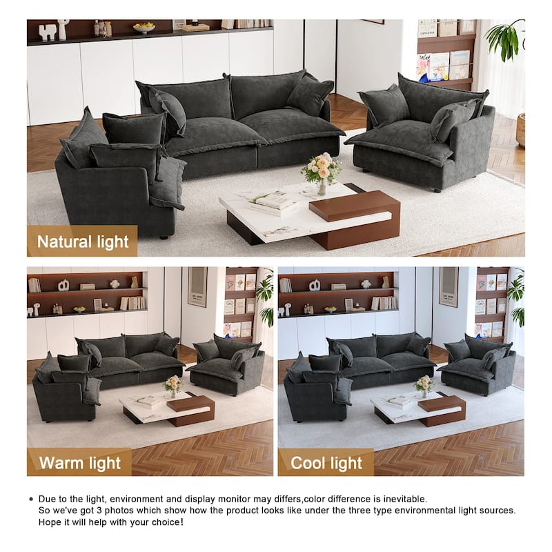 Double Layer Cushion Comfy Cloud Modular Sectional Sofa Set