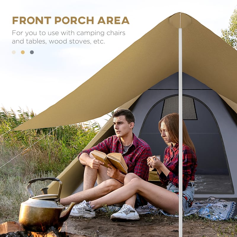 Large Outdoor Camping Tent Quick Setup Waterproof with Porch Area Portable - 15.5" x 15.5" x 8.5"