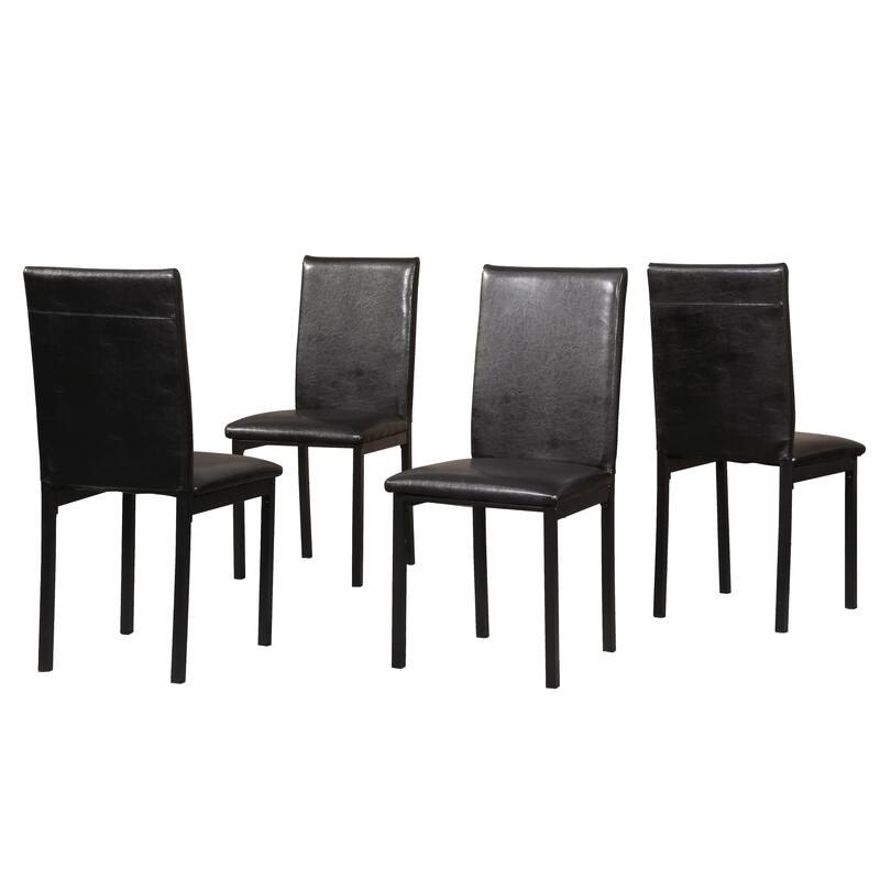 5 Piece Dining Table Set for 4, Faux Marble Dinette Table w/4 Chairs