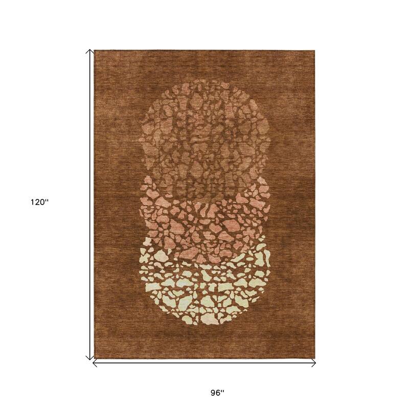 HomeRoots Abstract Transitional Rectangle Outdoor Rug
