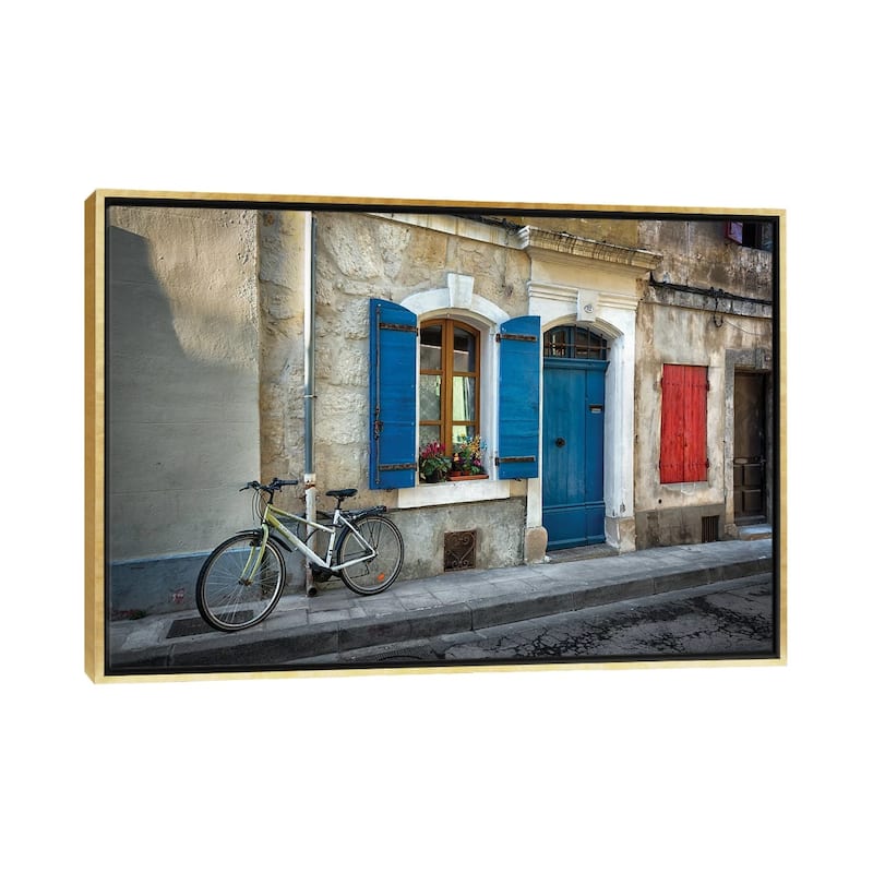 iCanvas "Arles Bicycle" by Marco Carmassi Framed Canvas Print - Gold - 18x26