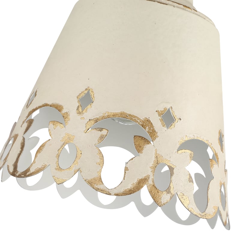 Wry Lighting Eloise 1-light Semi-Flush Mount in Antique Ivory - Antique Ivory - 1-Light Semi-Flush