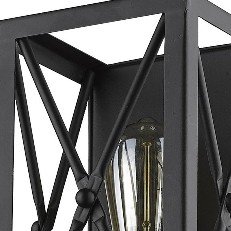 Steel Geometric Wall Sconce with Open Frame Dimmable, Hardwired - 4.5” x 5.5” x 10” (D x W x H)