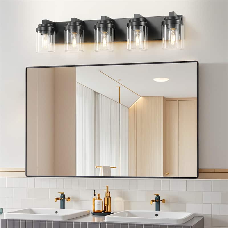 Modern 5-Light Vanity Light in Black
