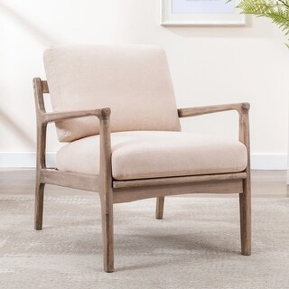 Mid-Century Modern Accent Chair Lounge Chair with Solid Wood Frame for ...