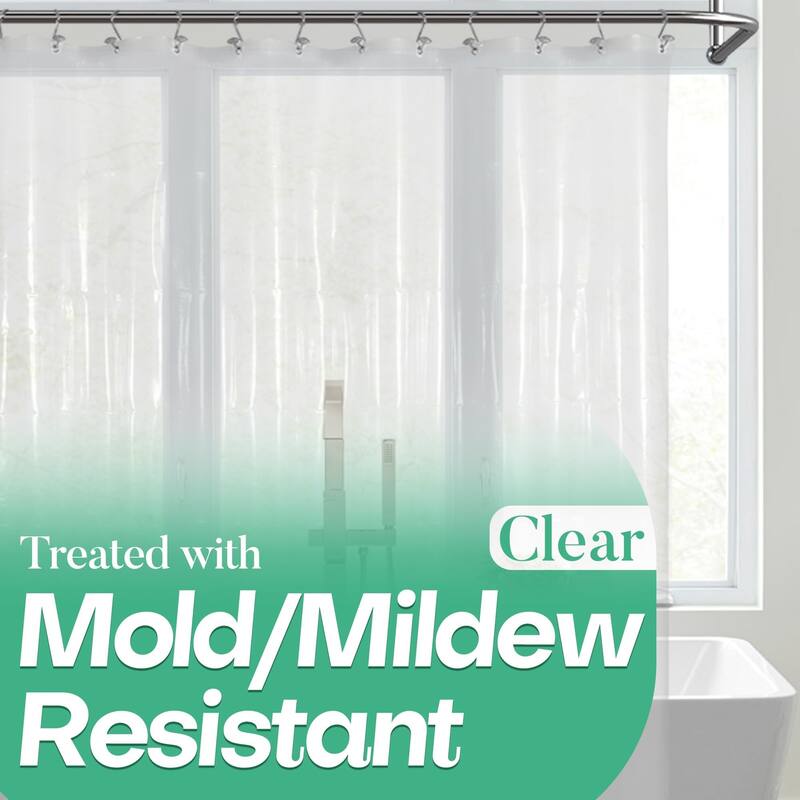 Clear Shower Curtain Liner with 3 Magnets, 72" x 72" Shower Curtain