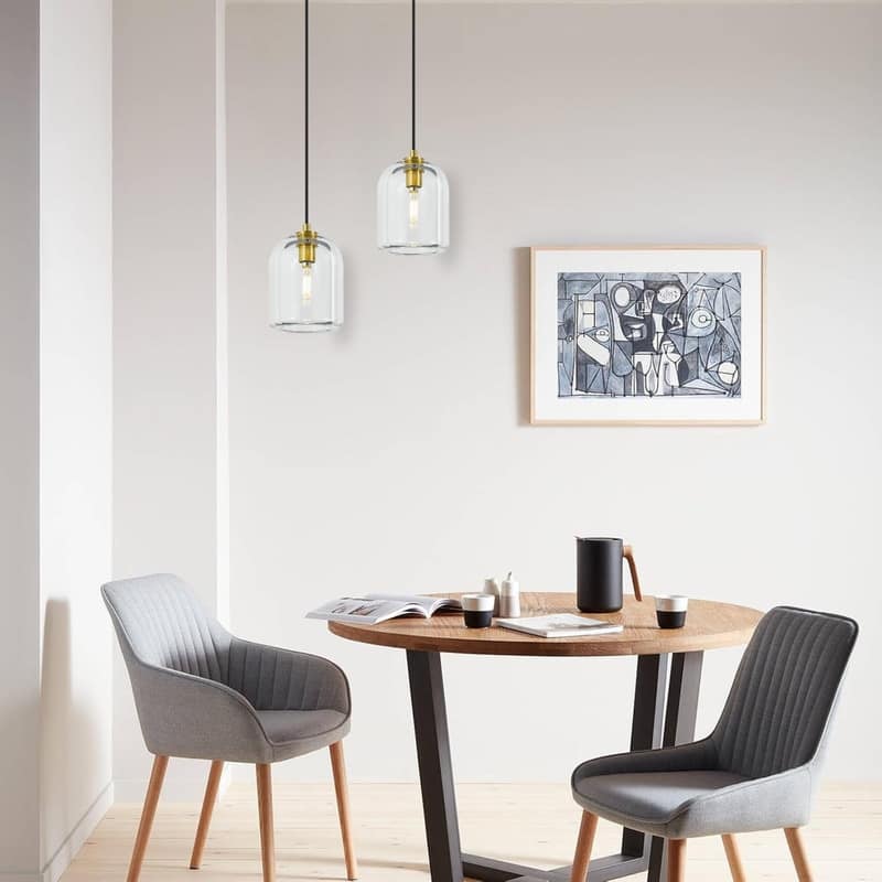 3 Pack hanging light gold bulbs light Crystal pendant light