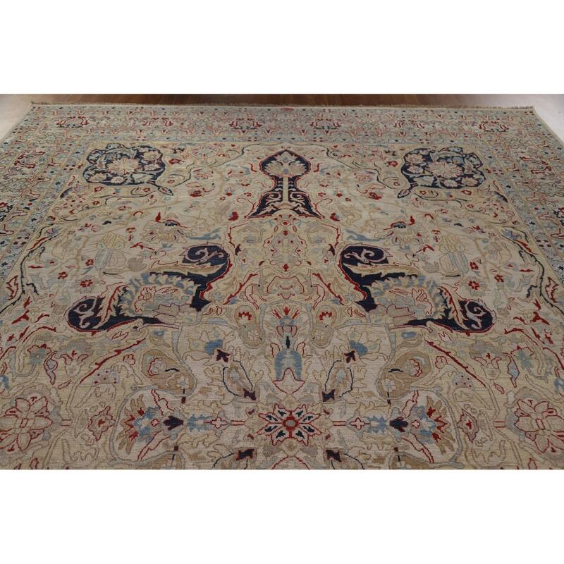Hand Knotted Oriental 100% Wool Carpet Traditional Floral Beige & Ivories Sultanabad Area Rug - 14' 1'' X 10' 0''