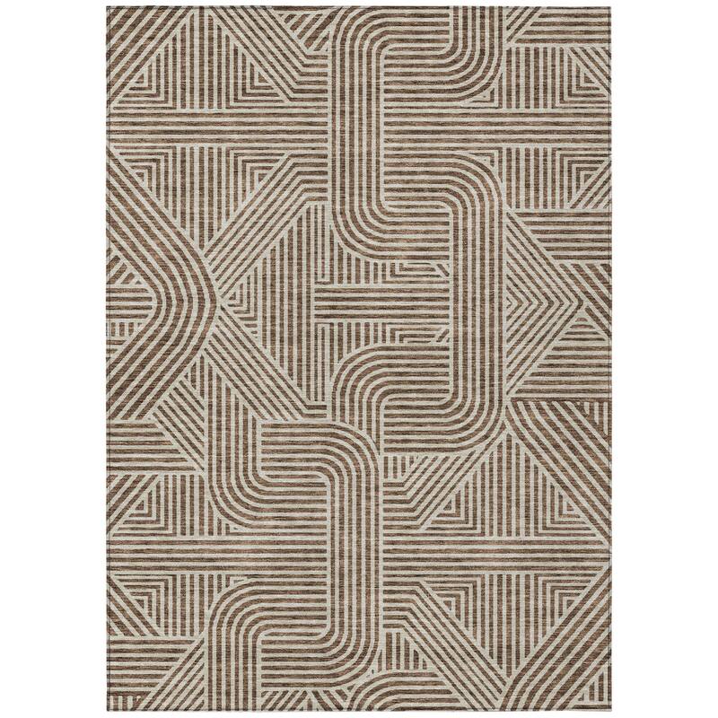 HomeRoots Abstract Transitional Rectangle Outdoor Rug