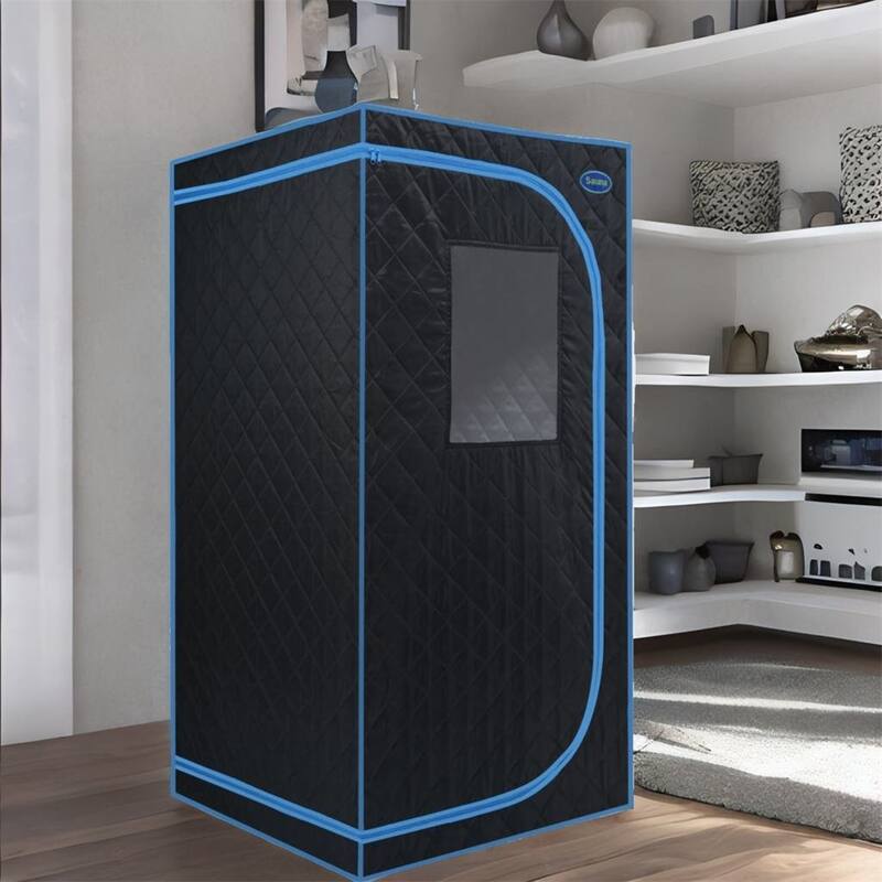 Portable Full Size Steam Sauna Tent with Steam Generator and Remote - Black