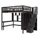 preview thumbnail 8 of 48, Full size Loft Bed with Bookshelf, Drawers, Desk and Wardrobe, Espresso