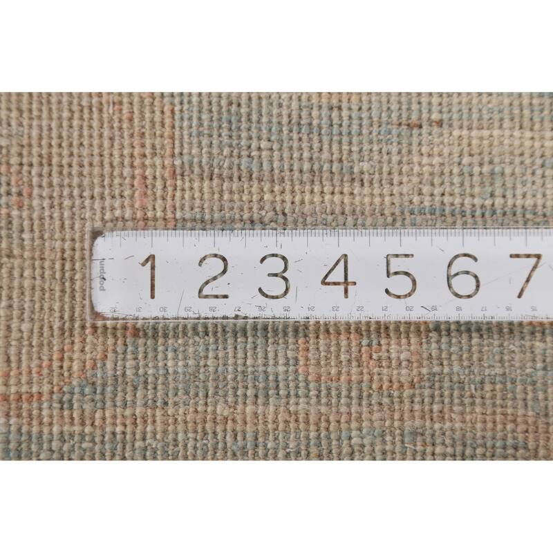 Hand Knotted Oriental 100% Wool Carpet Transitional All-Over Navy Blue & Blues Oushak Area Rug - 13' 7'' X 9' 10''