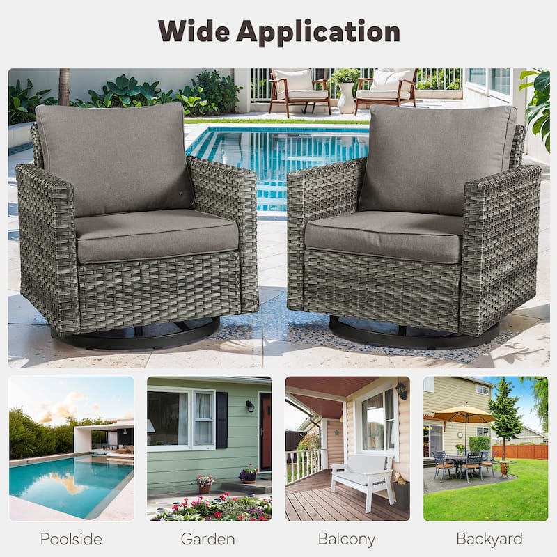 5 Pieces Fire Pit Table with Sofa Swivel Chair Set