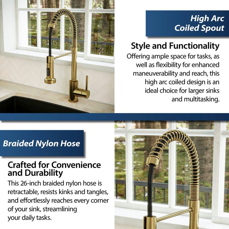 Karran Kadira Single-Handle Pull-Down Sprayer Kitchen Faucet