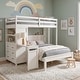 preview thumbnail 1 of 8, Furniture of America Elyra Modern Twin Over Full 3-in-1 White Solid Pinewood Loft Bed with Bookcase, Desk and USB Port White