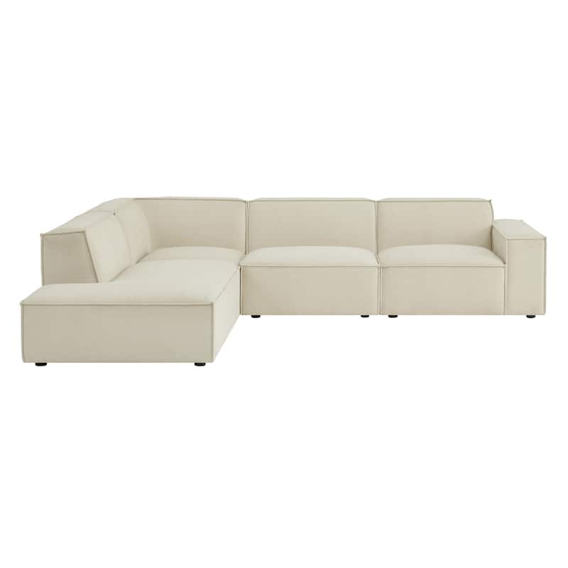 Restore 4-Piece Performance Fabric Upholstered Modular L-Shaped Sofa