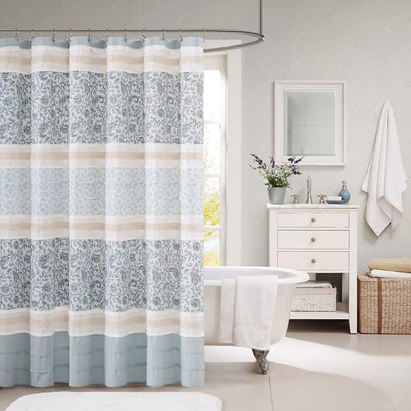 Cotton Shower Curtain - Aqua