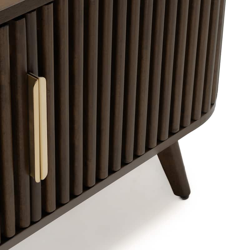Studio London Sierra Wooden Corner TV Stand with Mid-Century Accents
