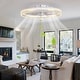 preview thumbnail 13 of 20, 19" RGB Flush Mount Ceiling Fan with Remote, Bladeless Crystal Design, 6-Speed DC Motor, Dimmable LED for Bedroom & Living Room
