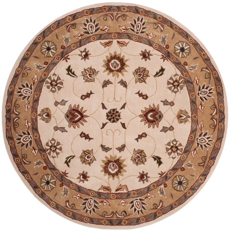 SAFAVIEH Handmade Total Performance Sofiea Oriental Rug - 8' Round - Ivory/Beige