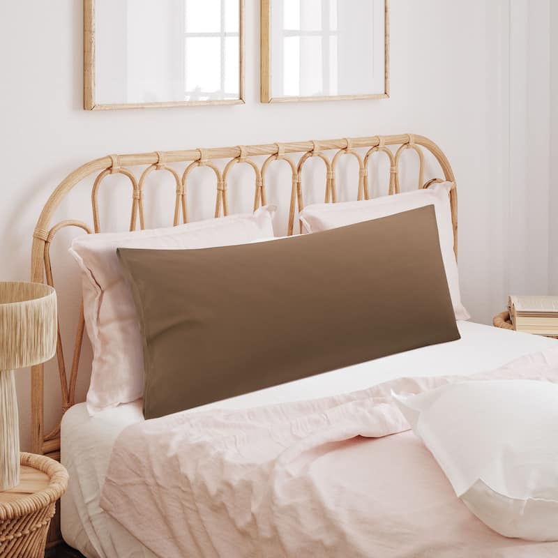 Body Pillowcase Soft 1800 Series Microfiber Long Pillow Cover - Brown - 20"x60"