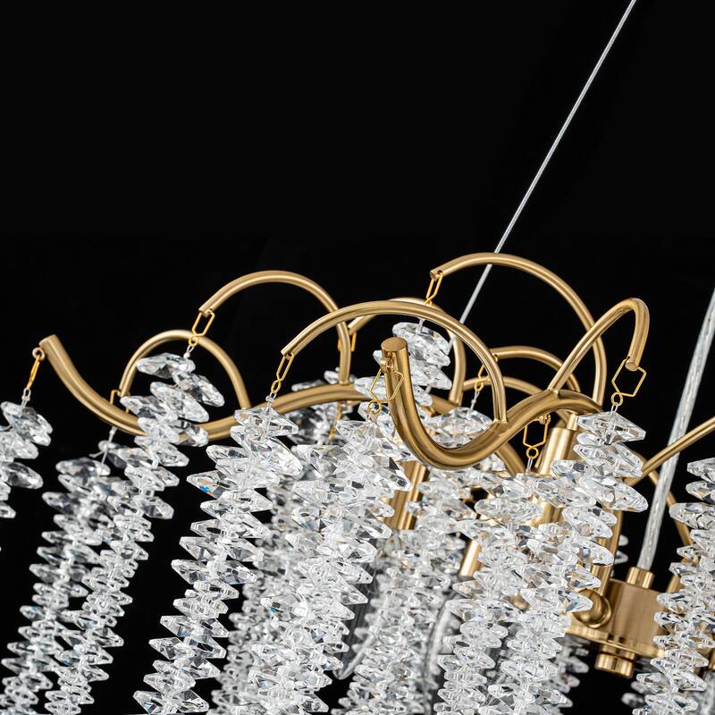 6-Light 23.6" W Contemporary Luxury Tassel Crystal Chandelier