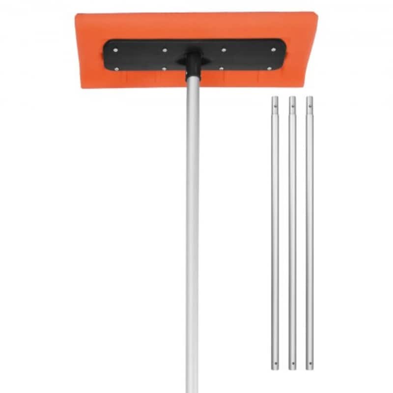 17.7-Inch Foam Blade Roof Snow Rake with Adjustable Aluminum Handle for Easy Snow Removal - 88.58-221.26 x 17.72 x 6.30 in