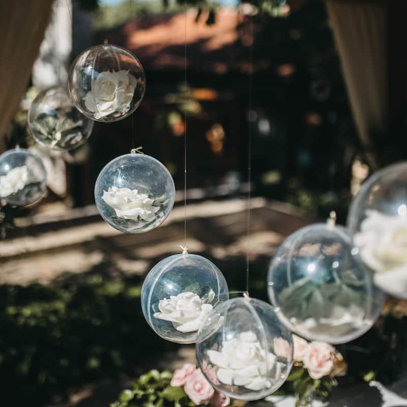 Clear Plastic Ornament Balls, 10Pcs Oval Decorations Hanging Ball