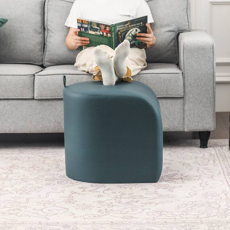Adeco Leathaire Ottoman Upholstered Foot Stool with Curve