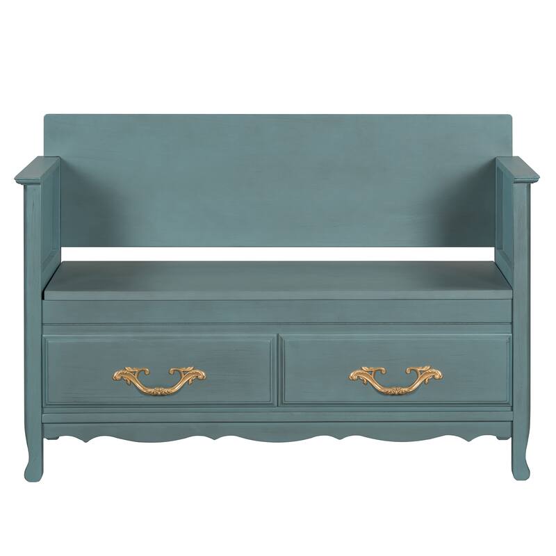 Shoe Bench with Removable Cushion,Hidden Storage and Back