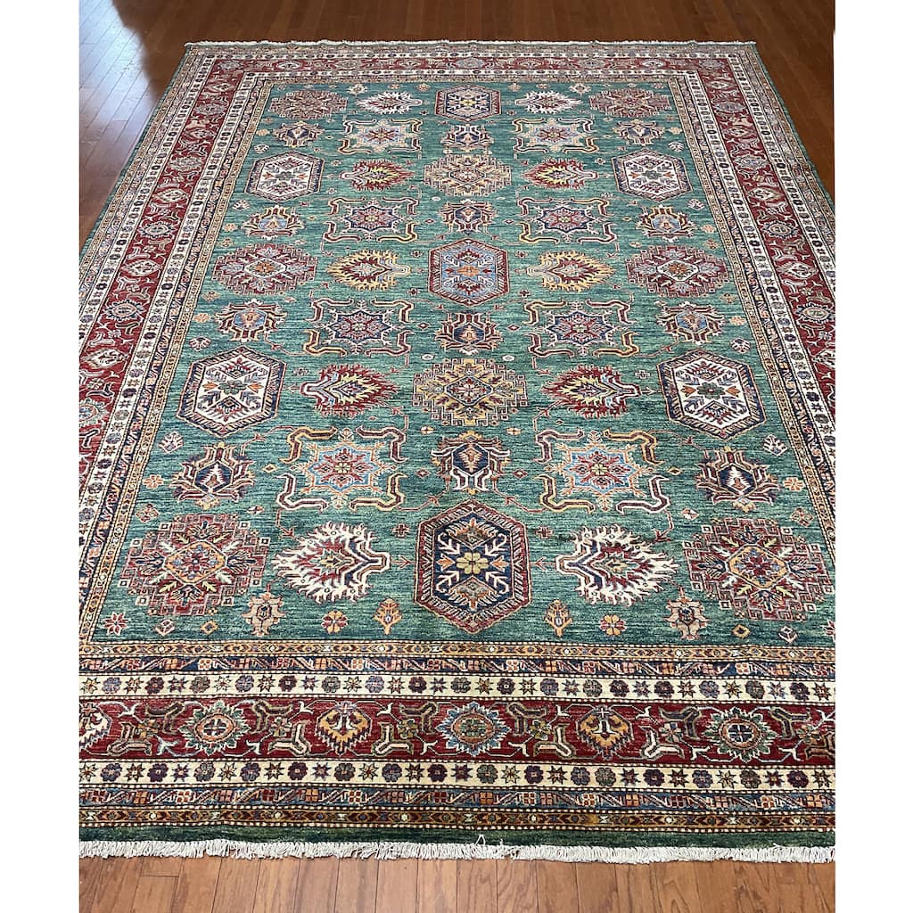 HERAT ORIENTAL Handmade Afghan Super Kazak Wool Rug - 9' x 12'6"