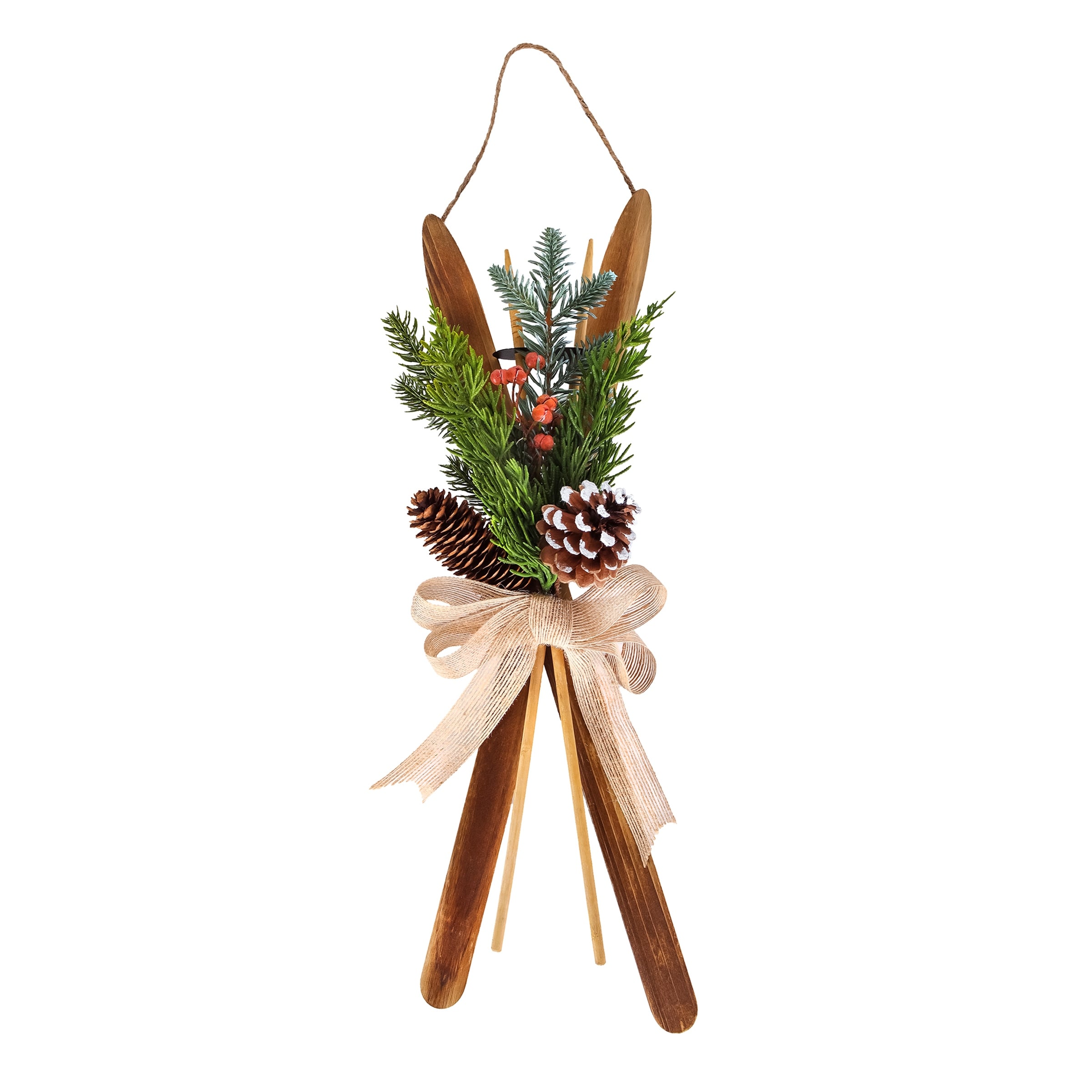 National Tree Company 17 in. Holiday Skis Floral Wall Décor - 17 in