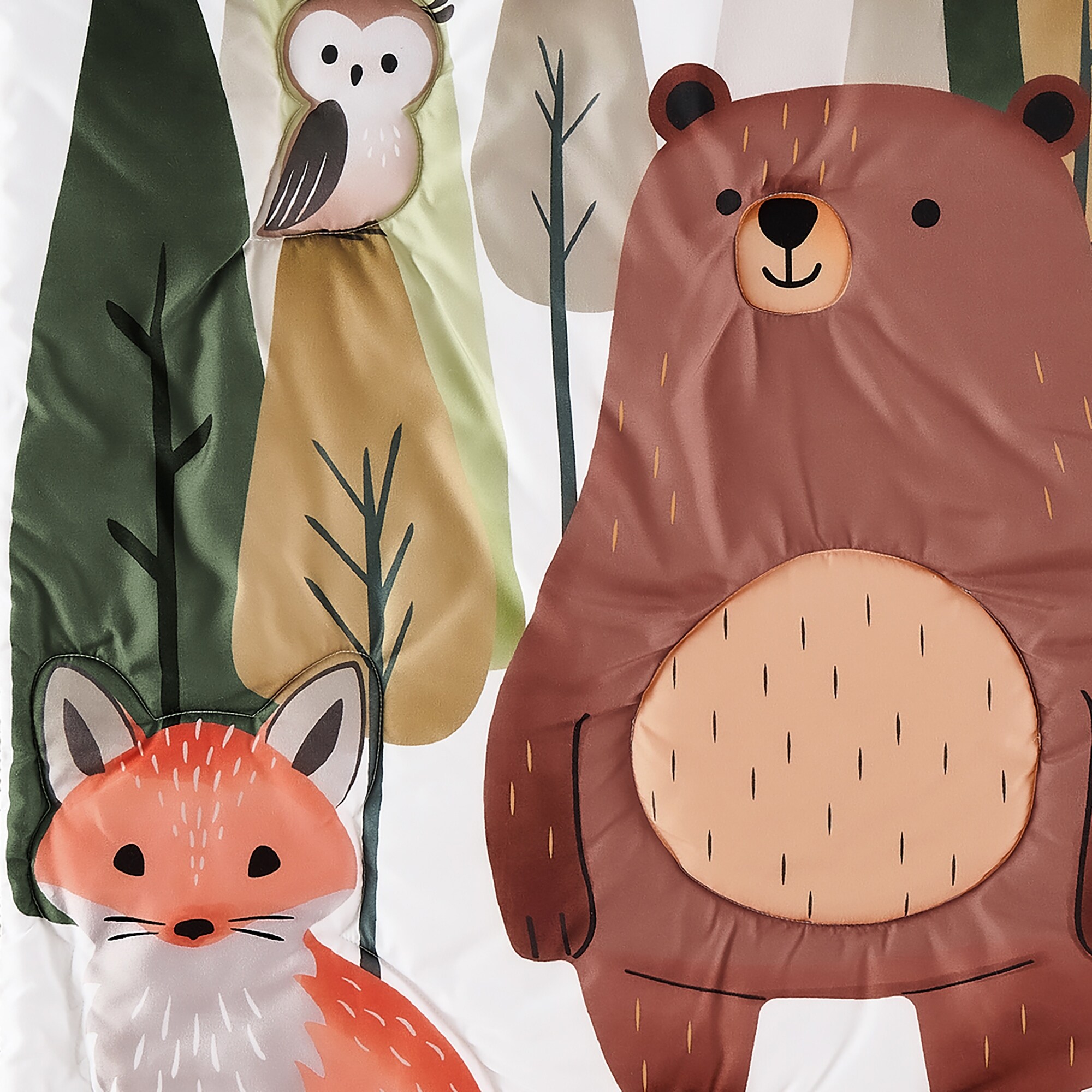 Sweet Jojo Designs Woodland Animals Boy Girl Gender Neutral 3p Nursery Crib Bedding Set Green Beige Watercolor Animal Brown Bear