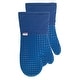 preview thumbnail 17 of 34, T-fal Textiles 2 Pack Soft Flex Waffle Silicone Oven Mitt Set Blue