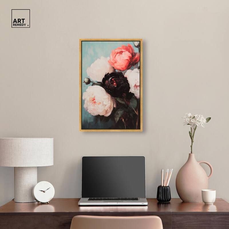 Three Shades of Peony I Canvas by Art Remedy