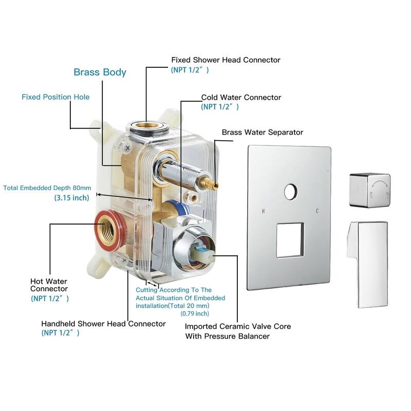 WIZ 2-Spray 10 in. Wall Mount Shower Head System Shower Faucet