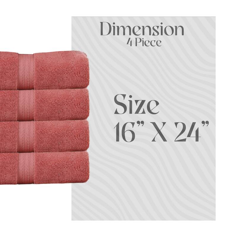 Home Weavers Elegance Essentials 550GSM Cotton Zero Twist Super Absorbent Hand Towel Set of 4