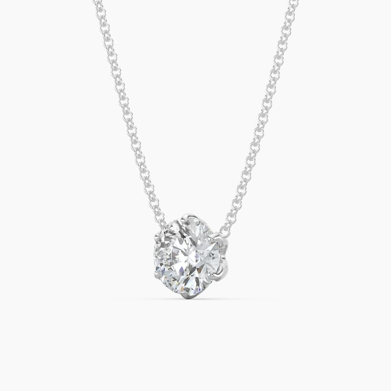 Auriya 14k Gold Lab Grown Round Diamond Floating Solitaire Pendant | (0.25 to 2.00 ct. tw.) (F-G Color, VS Clarity)