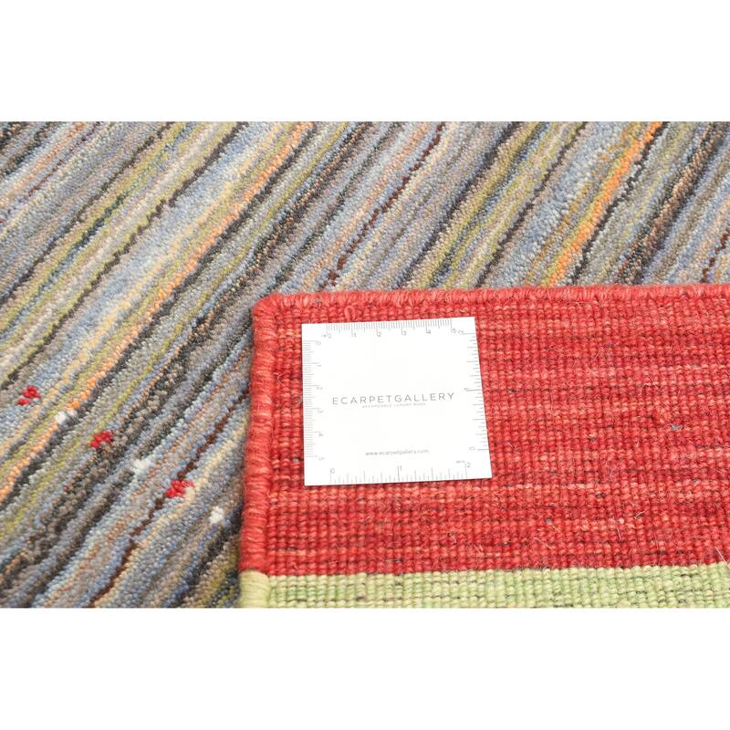 ECARPETGALLERY Hand Loomed Kashkuli Gabbeh Grey Wool Rug - 3'11 x 5'7