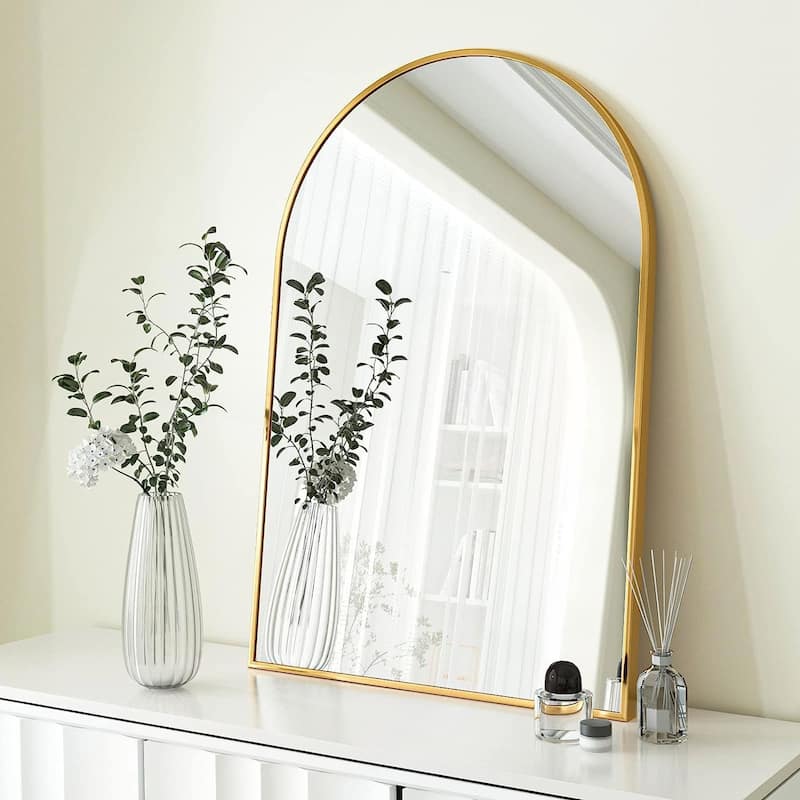 20x30 Inch Metal Framed Arched Bathrrom Mirror